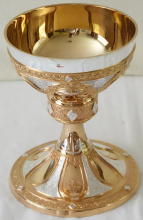 Solid silver antique French Romanesque St Remy Chalice.